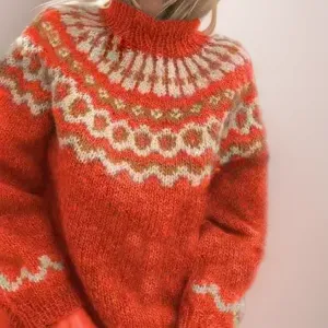 Colorful Norwegian yoke sweaters - warm Scandinavian women's pullovers