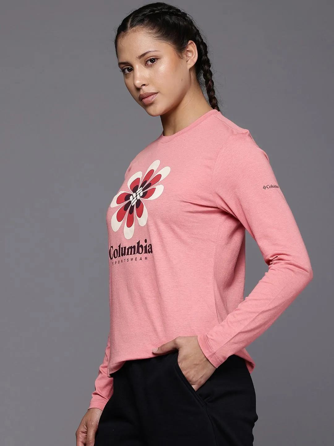 Columbia Womens Pink Trek Relaxed Long Sleeve Tshirt