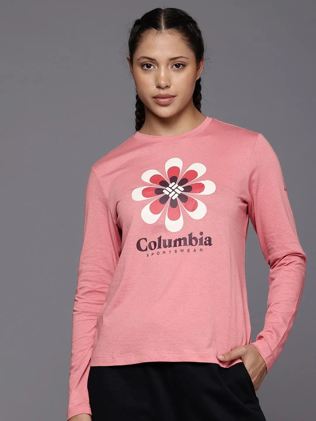 Columbia Womens Pink Trek Relaxed Long Sleeve Tshirt