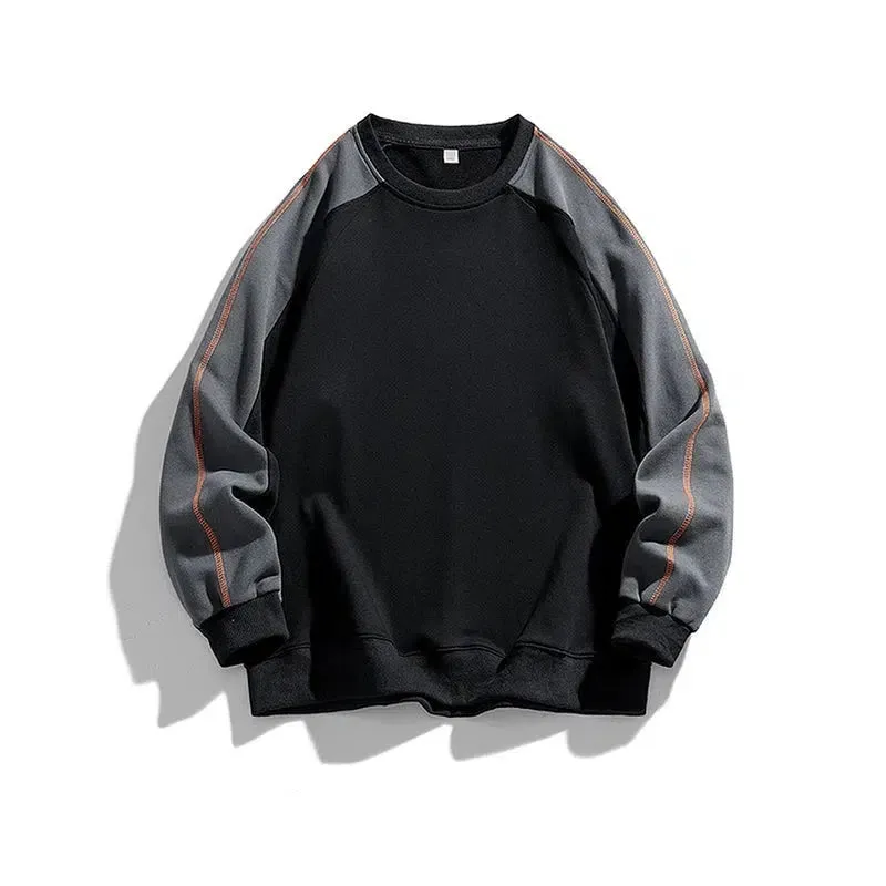 Contrasting Color Round Neck Sweatshirt