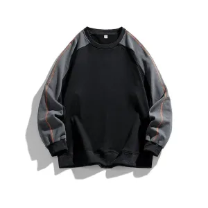 Contrasting Color Round Neck Sweatshirt