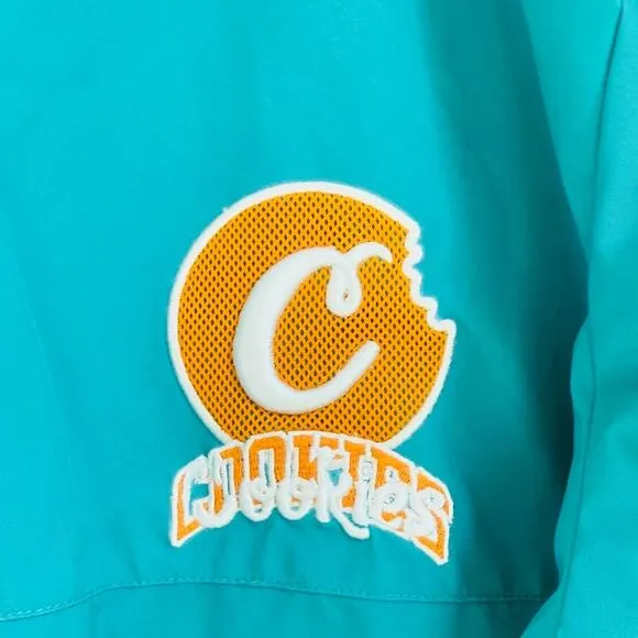 Cookies Teal Zip Up Windbreaker Size Large‎ Windy Cozy Warm