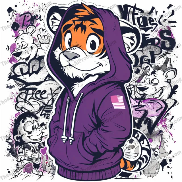 Cool Animals in Hoodies AI MidJourney Image Prompt, 8762