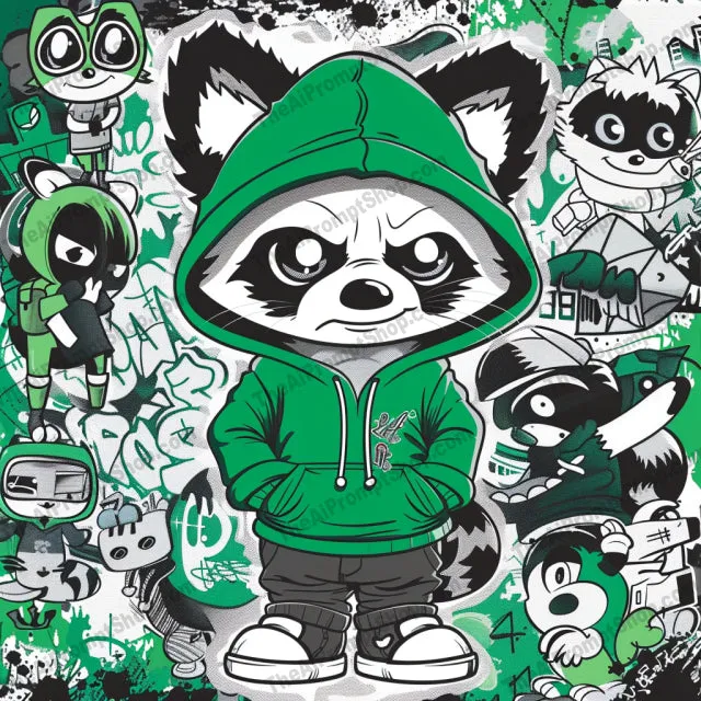 Cool Animals in Hoodies AI MidJourney Image Prompt, 8762