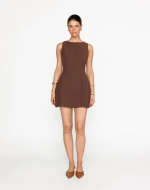 Cordelia Mini Dress (Cocoa)