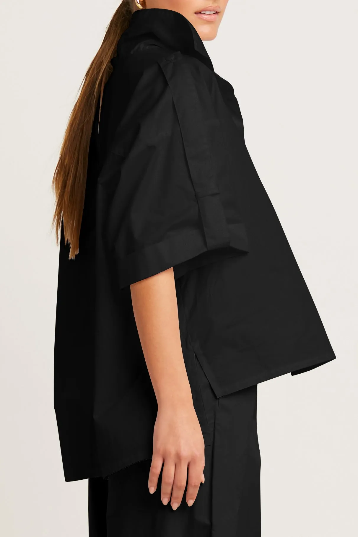 Cotton Tab Sleeve Shirt