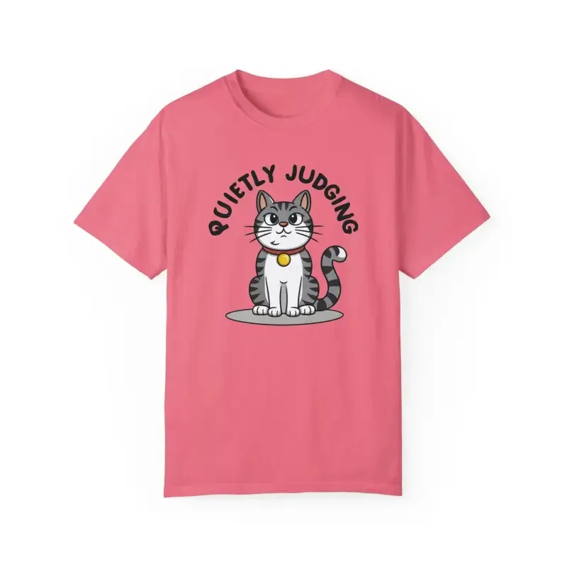 Cozy Comfort Colors Cat Quietly Judging Tee