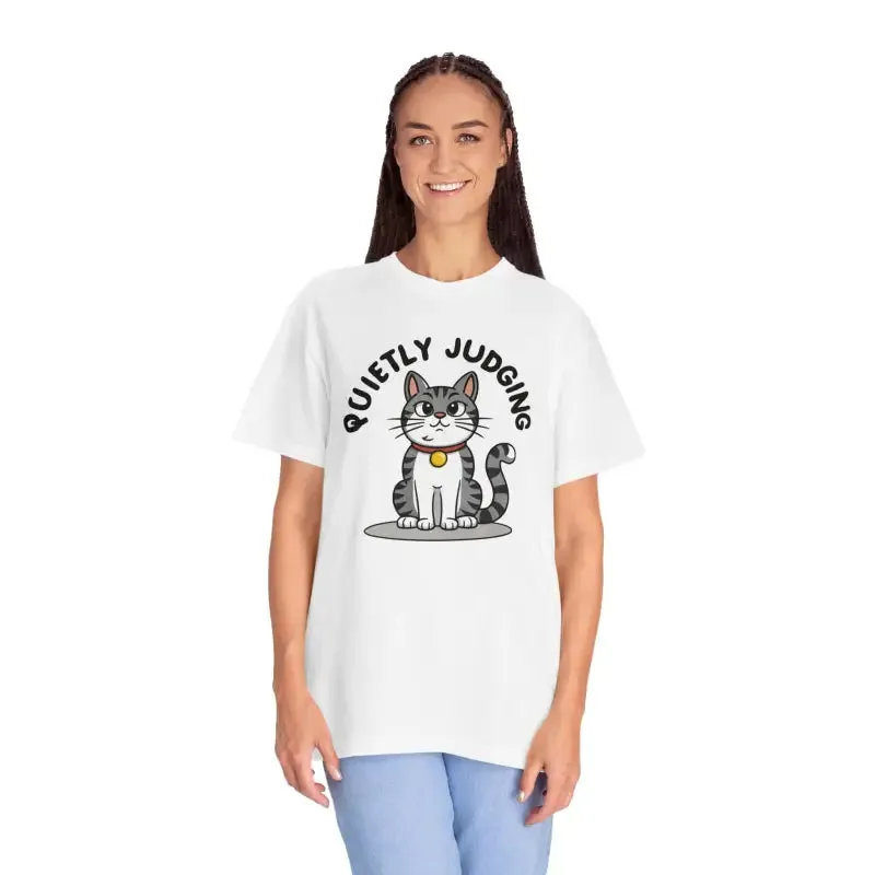 Cozy Comfort Colors Cat Quietly Judging Tee