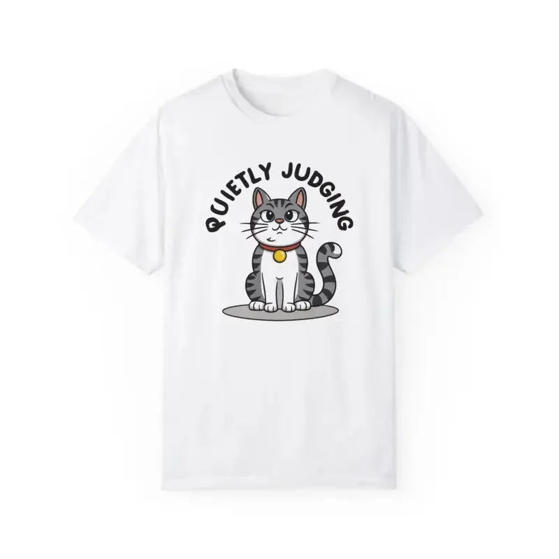 Cozy Comfort Colors Cat Quietly Judging Tee