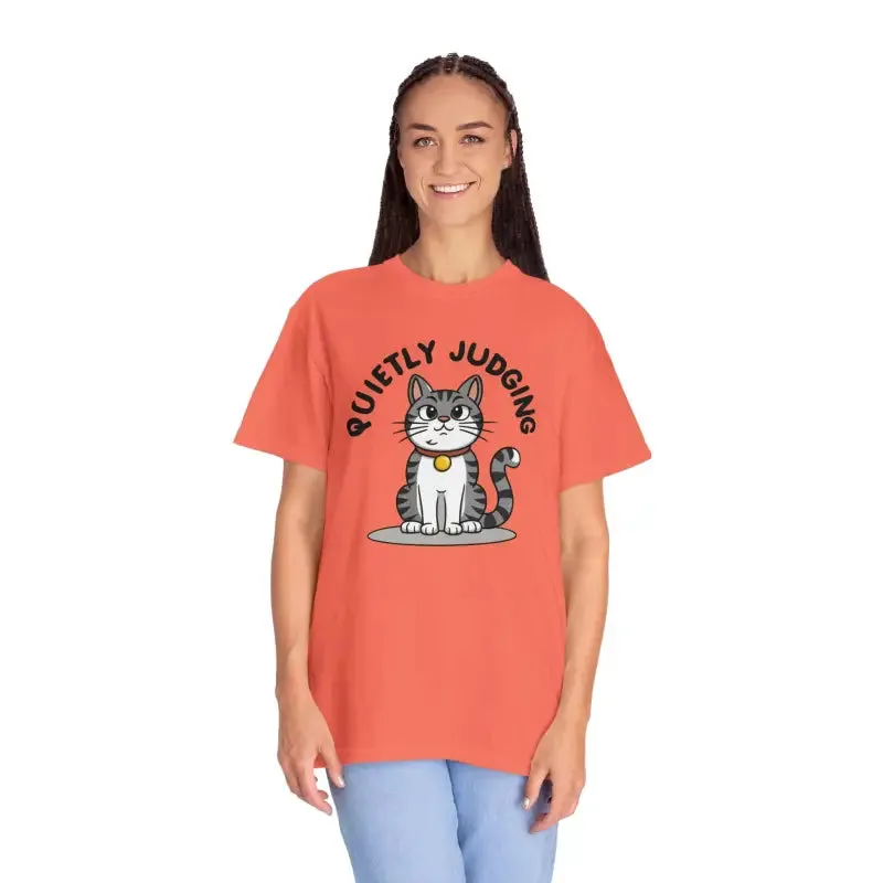 Cozy Comfort Colors Cat Quietly Judging Tee