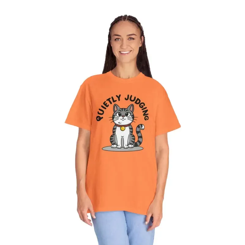 Cozy Comfort Colors Cat Quietly Judging Tee