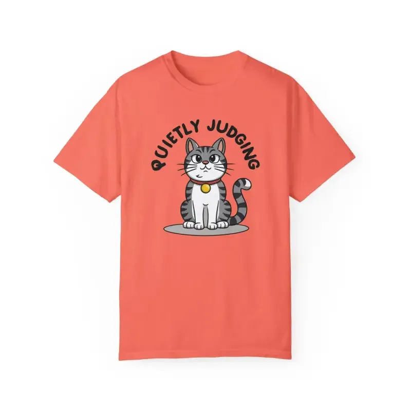 Cozy Comfort Colors Cat Quietly Judging Tee