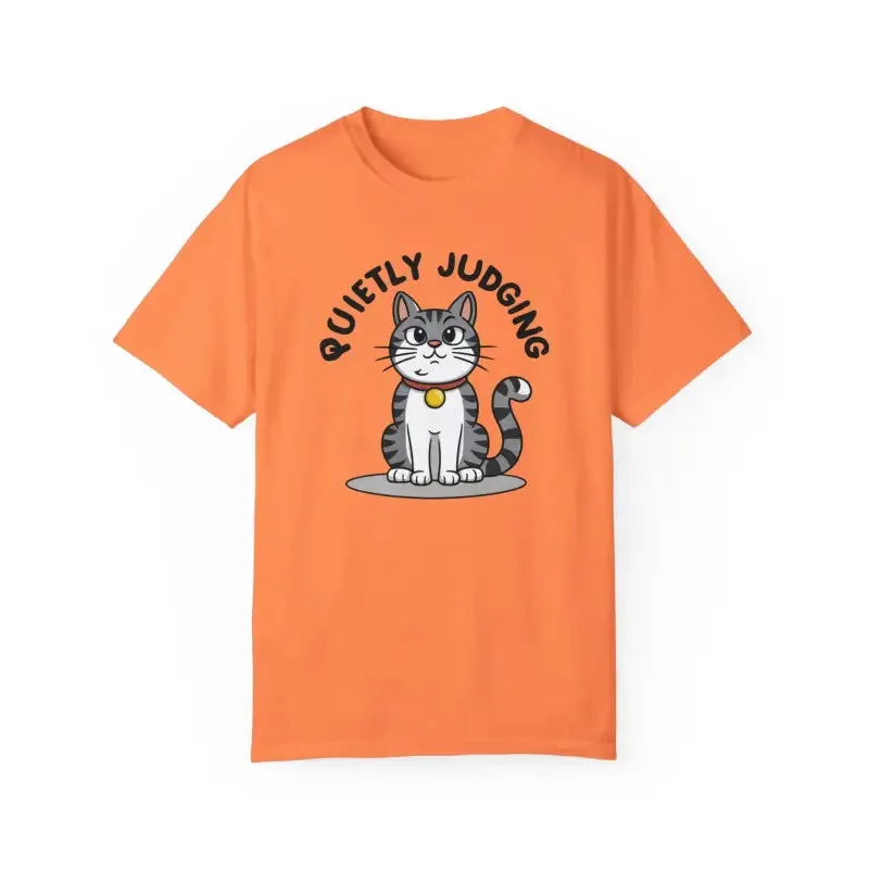 Cozy Comfort Colors Cat Quietly Judging Tee
