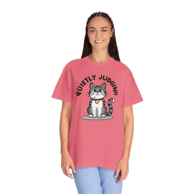 Cozy Comfort Colors Cat Quietly Judging Tee