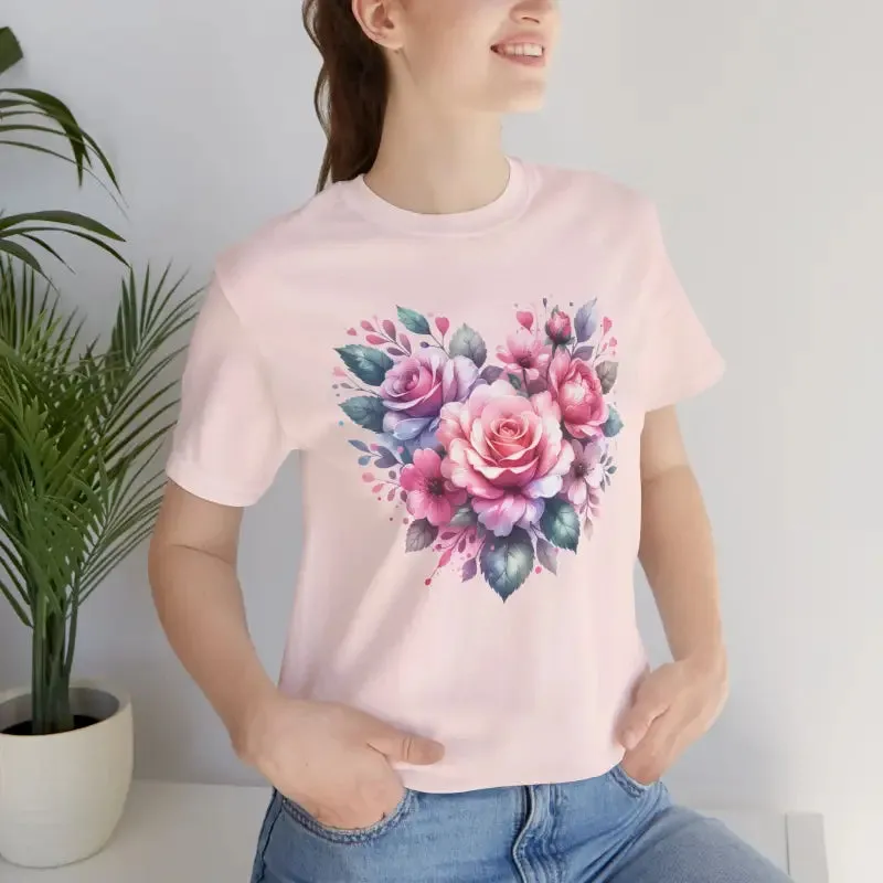 Cozy Hearts and Roses Short Sleeve Tee