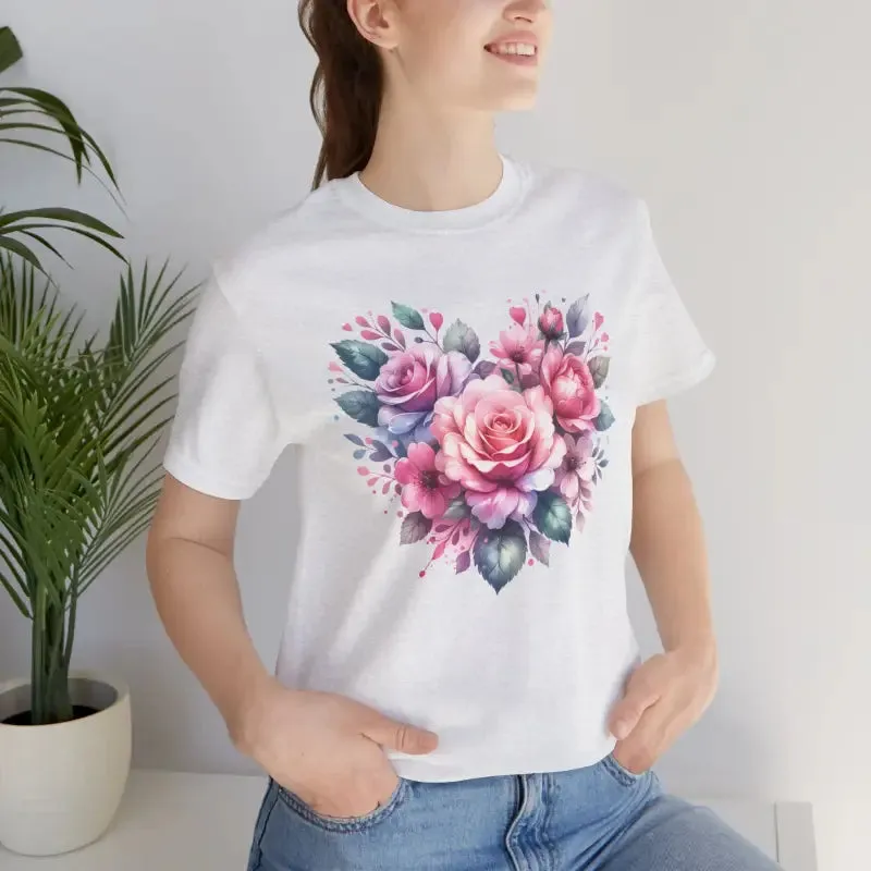 Cozy Hearts and Roses Short Sleeve Tee