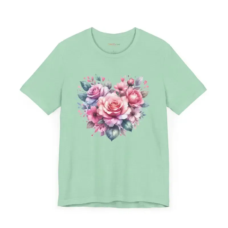 Cozy Hearts and Roses Short Sleeve Tee