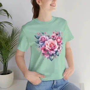 Cozy Hearts and Roses Short Sleeve Tee