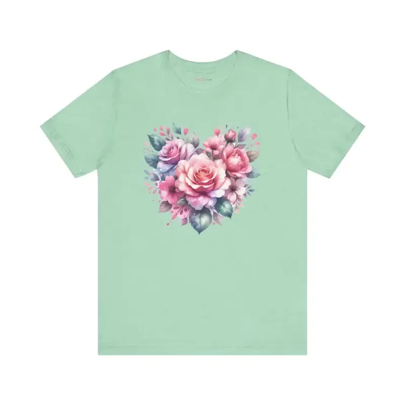 Cozy Hearts and Roses Short Sleeve Tee