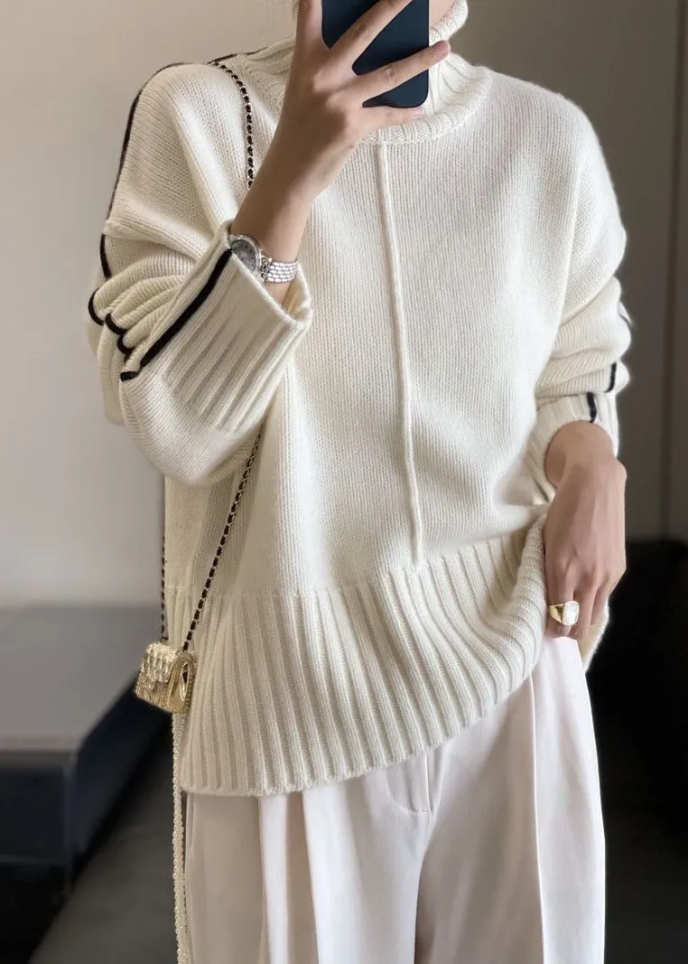 Cozy Luxe - High Collar Pure Wool Knit Sweater
