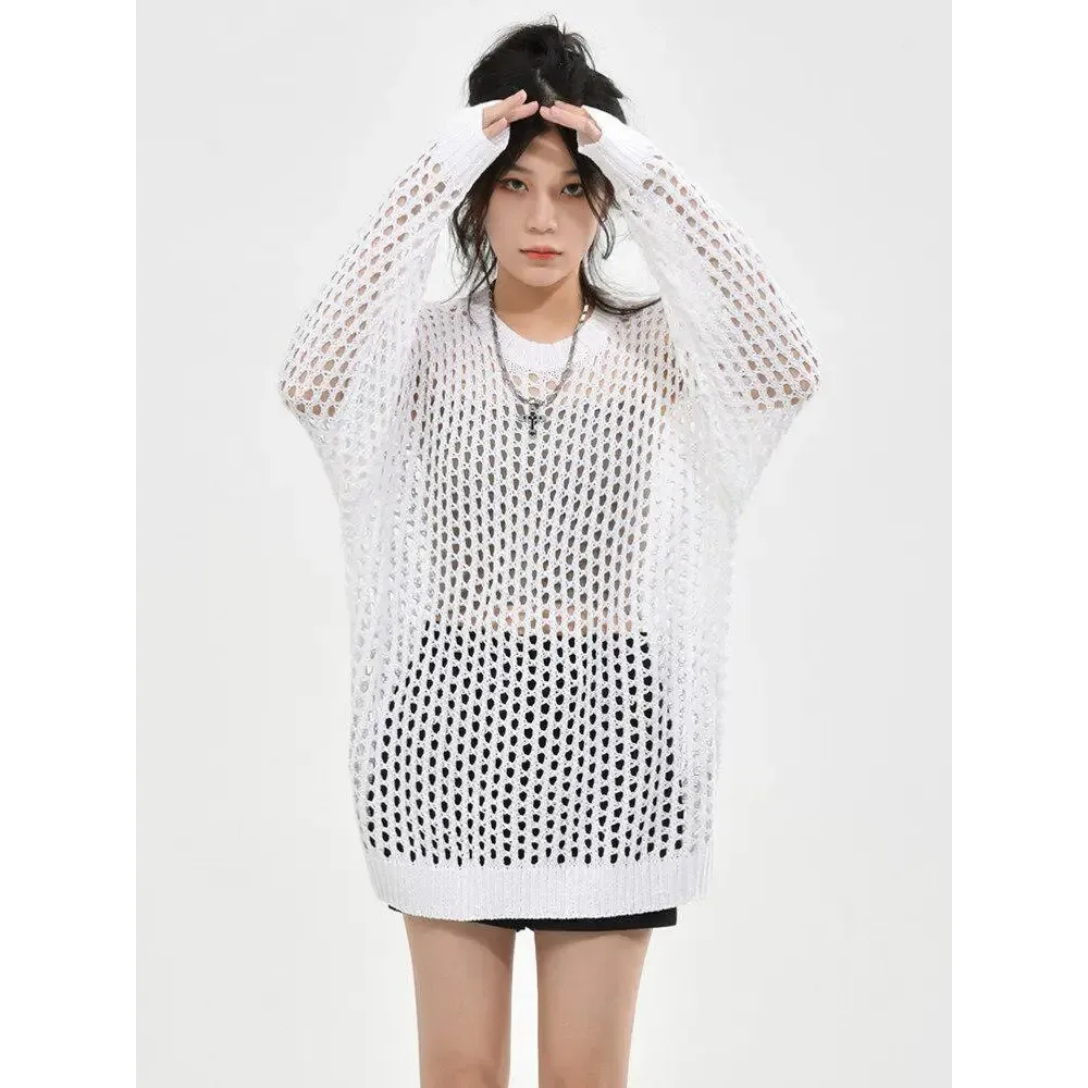 Crochet Knit Sweater Embracing Grunge Aesthetic and Comfort