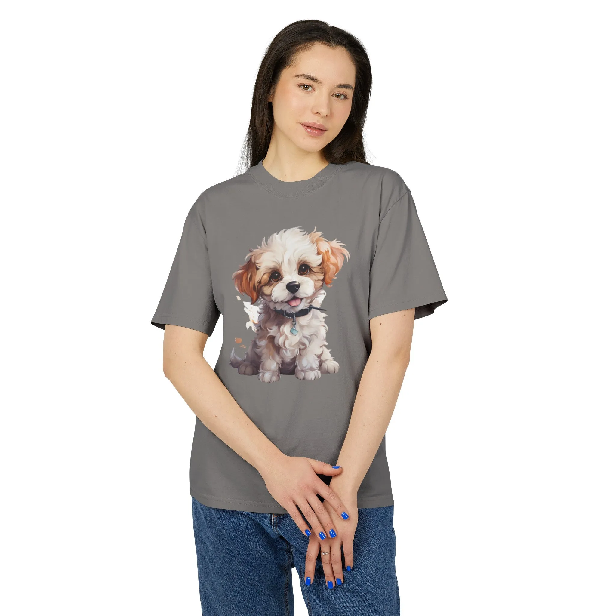 Cute Little Poodle Heavy Faded T Shirt