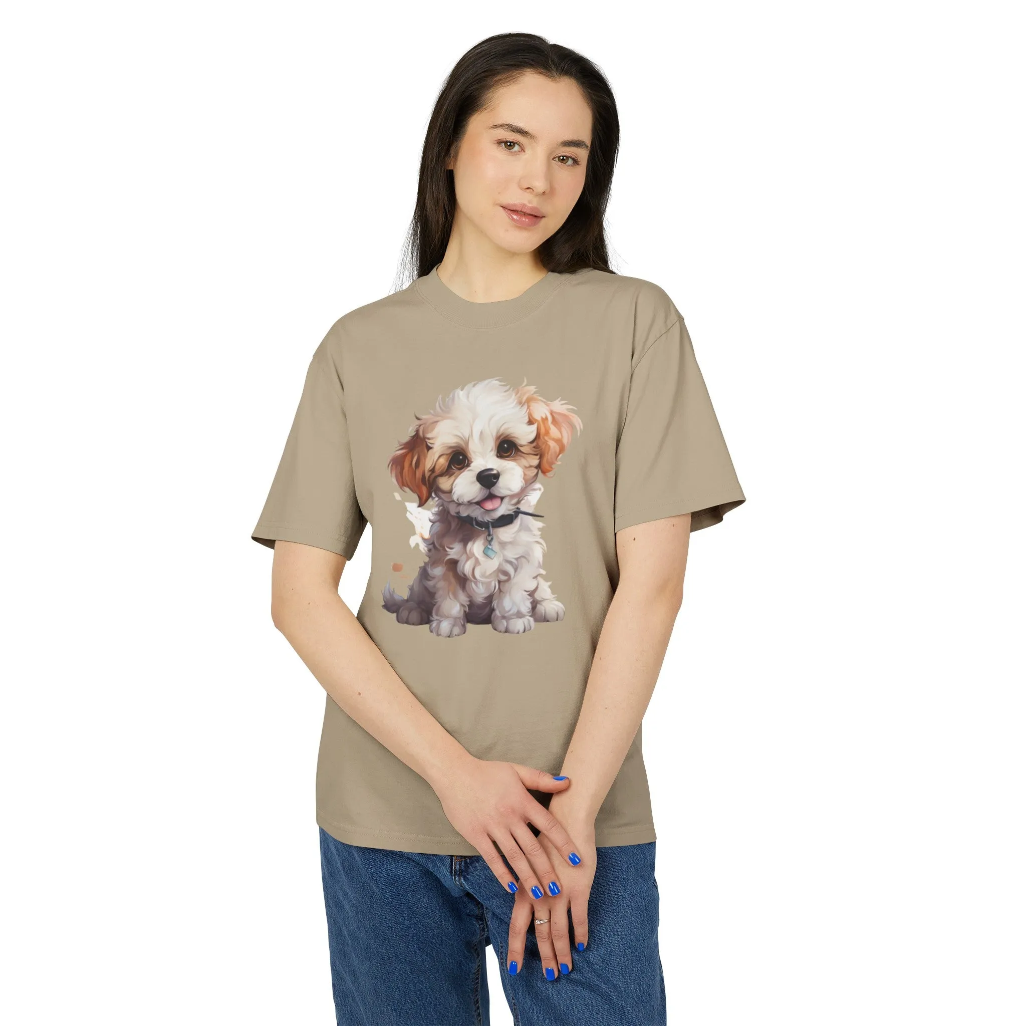 Cute Little Poodle Heavy Faded T Shirt