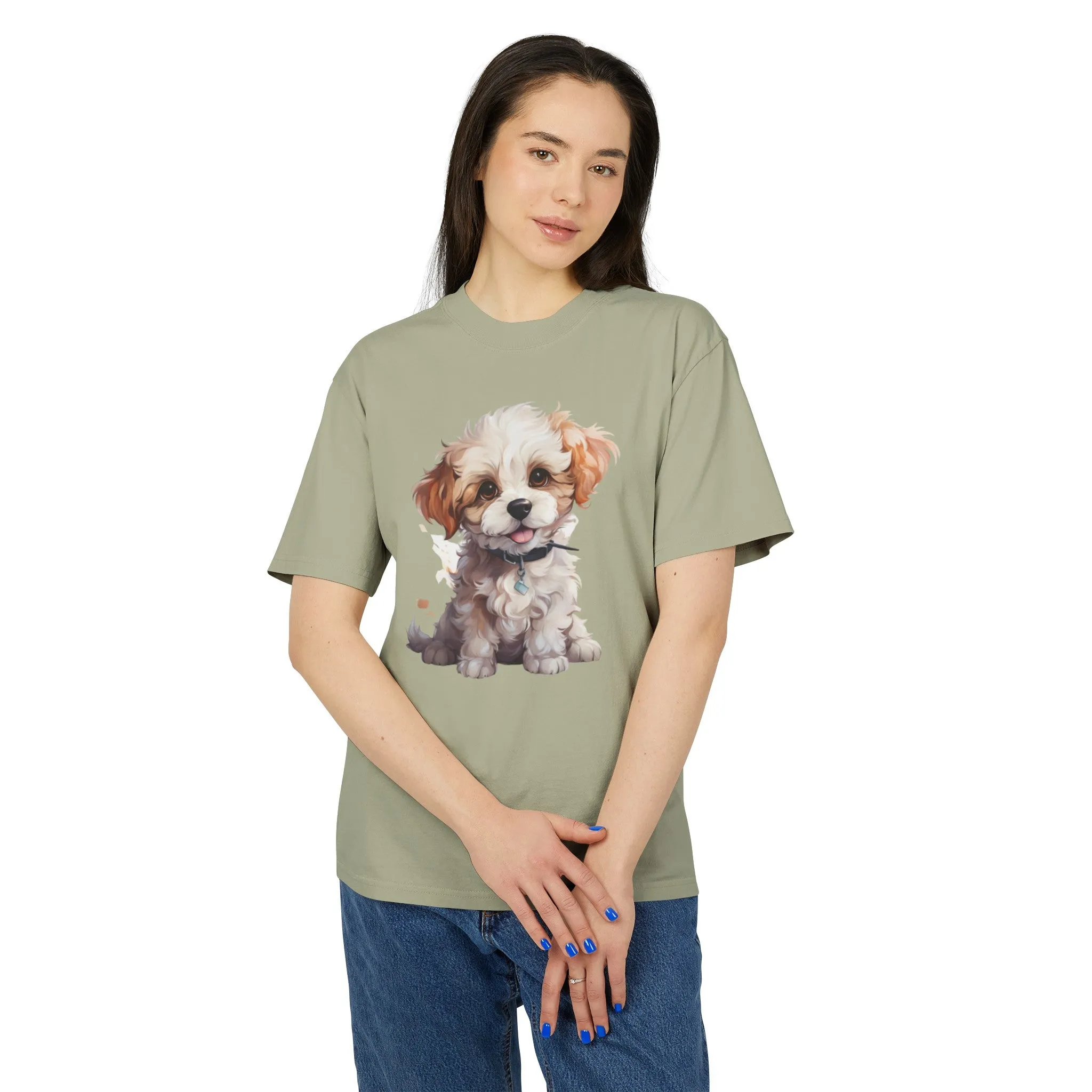 Cute Little Poodle Heavy Faded T Shirt