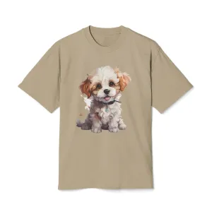 Cute Little Poodle Heavy Faded T Shirt