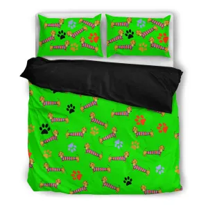 Dachshund with cute sweaters duvet