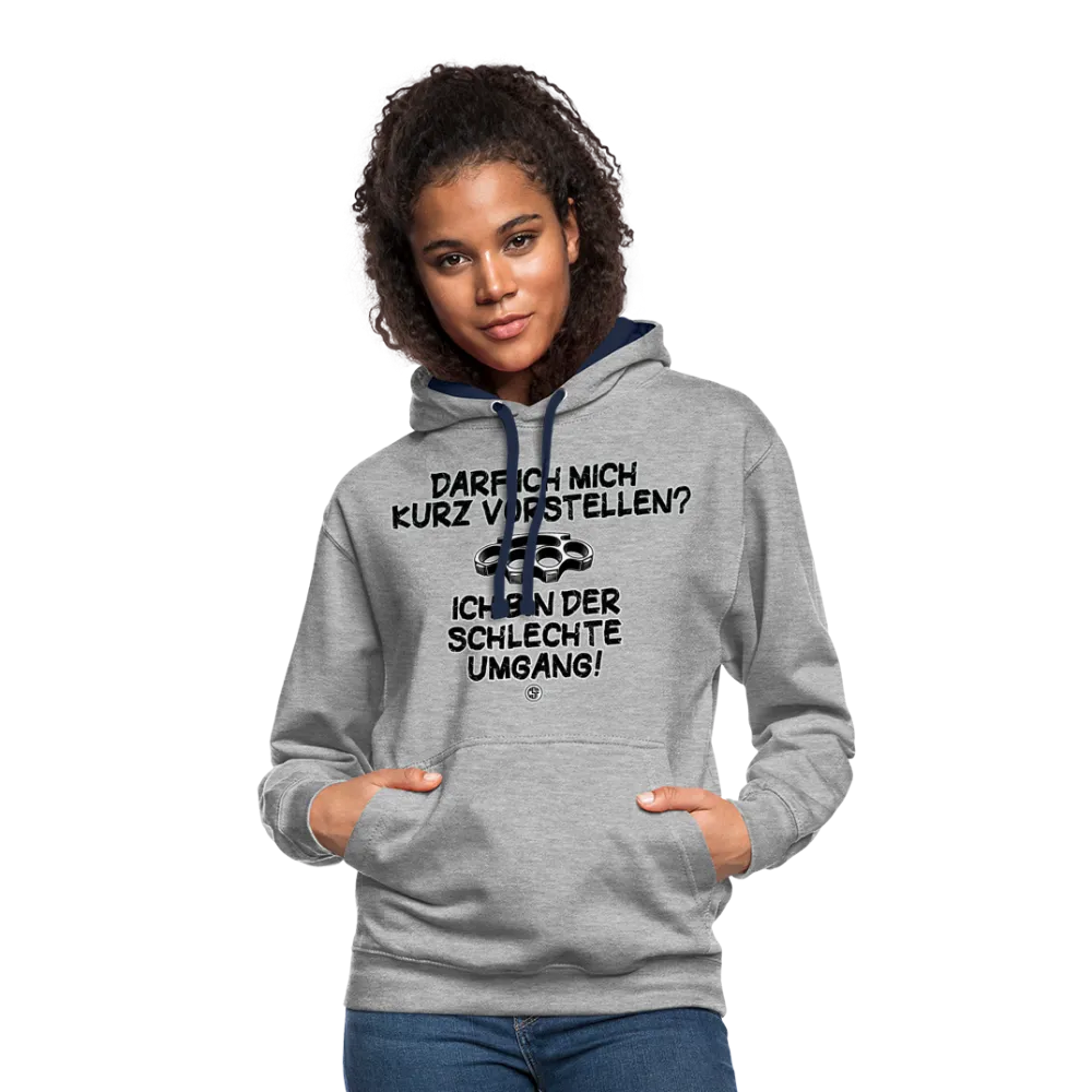 Darf ich mich kurz vorstellen... - Kontrast-Hoodie