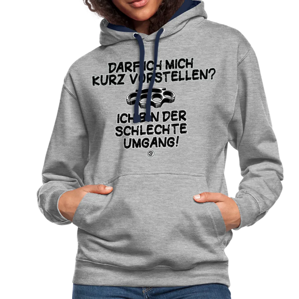 Darf ich mich kurz vorstellen... - Kontrast-Hoodie