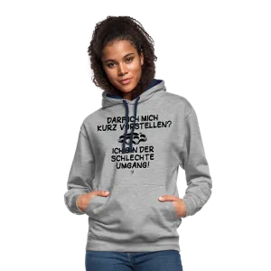 Darf ich mich kurz vorstellen... - Kontrast-Hoodie
