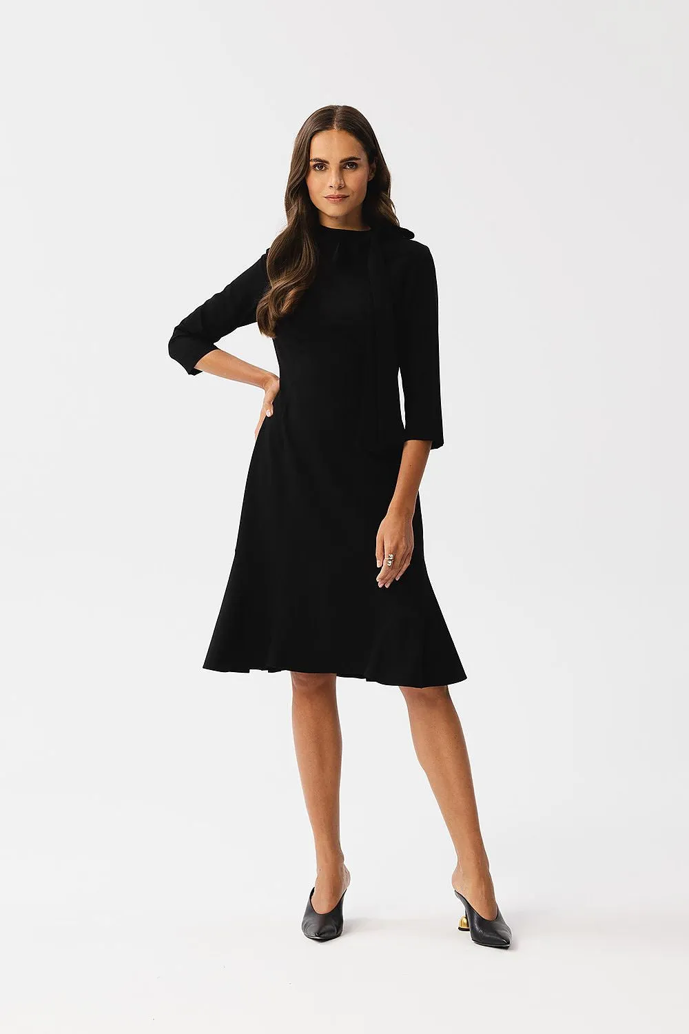 Day-Dress Polyester Viscose Smart Casual Long Sleeve Short Hemline Office Shirt Dress