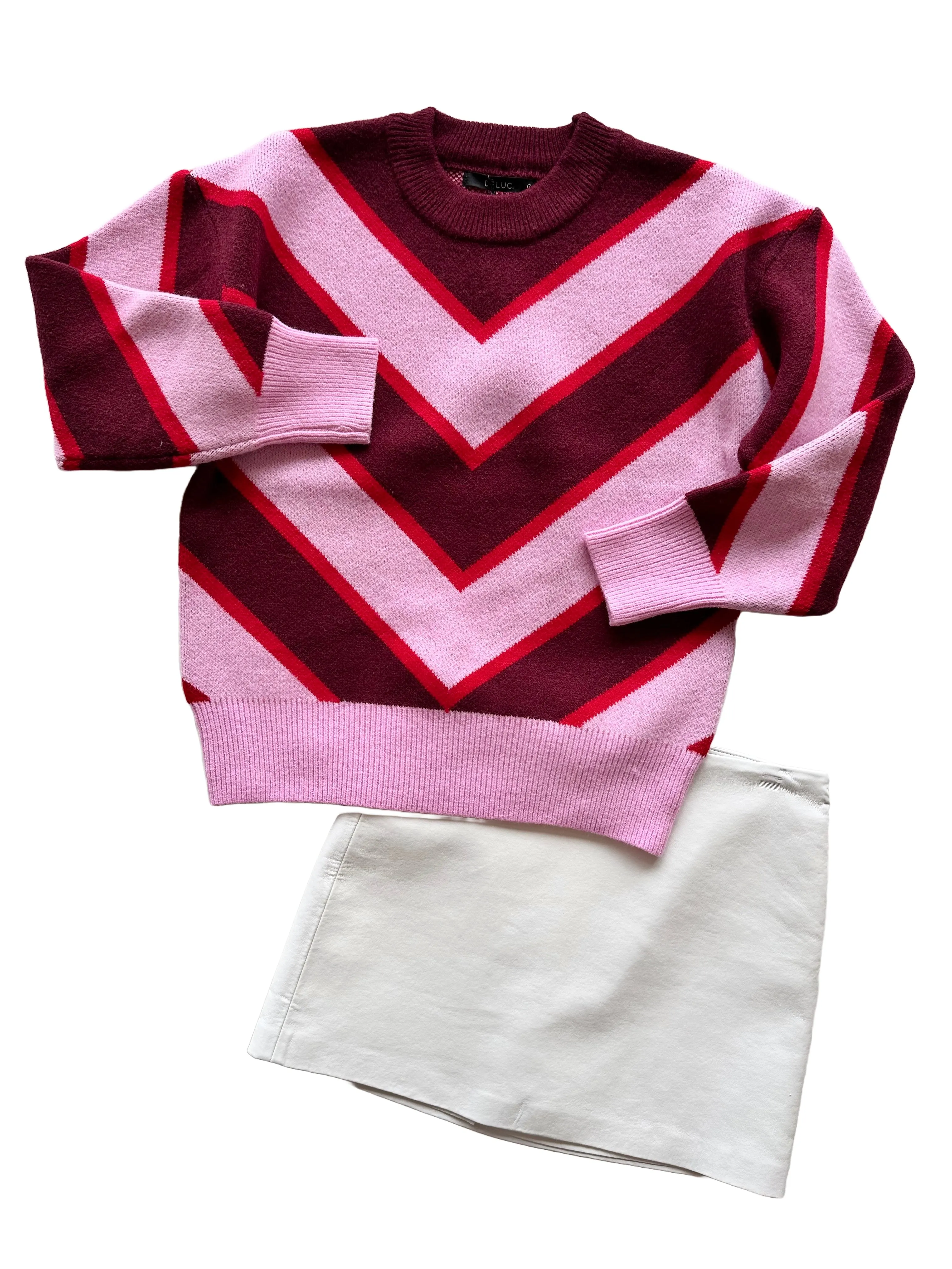 DE9238 Pink and red sweater