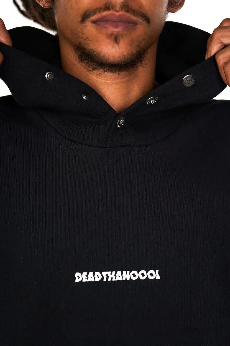 Dead Than Cool Black Trippy Logo Hoodie (Black)