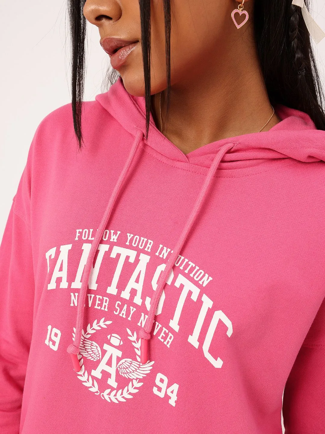 DressBerry Varsity Cool Printed Hooded T-shirt Dress