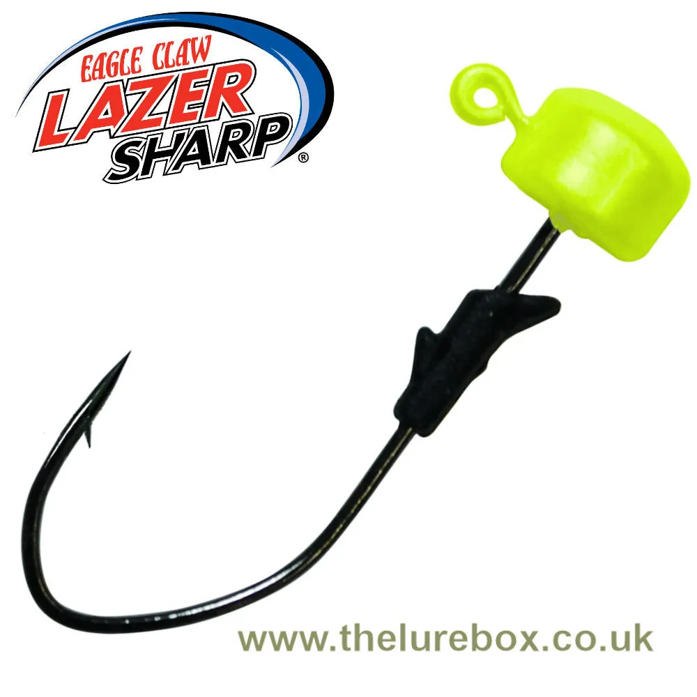 Eagle Claw Lazer Sharp Pro V Finesse Ned Jig Heads - Chartreuse