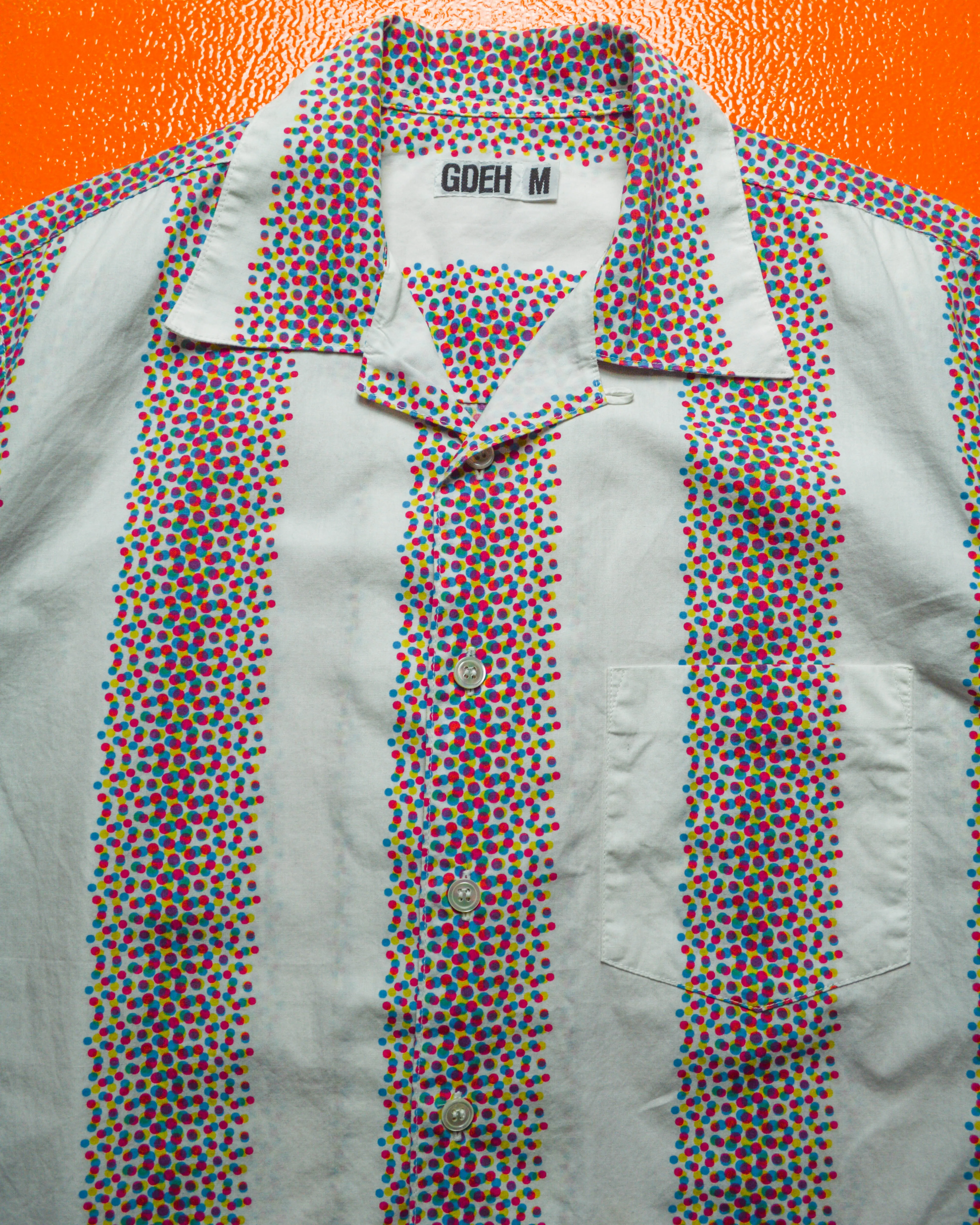 Early 2000s Striped Polka / Halftone / Bokeh Effect Shirt  (~L~)