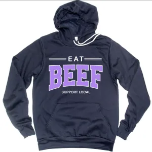 Eat Beef Support Local PURPLE Hoodie (S-3XL) Unisex - Multiple Colors!
