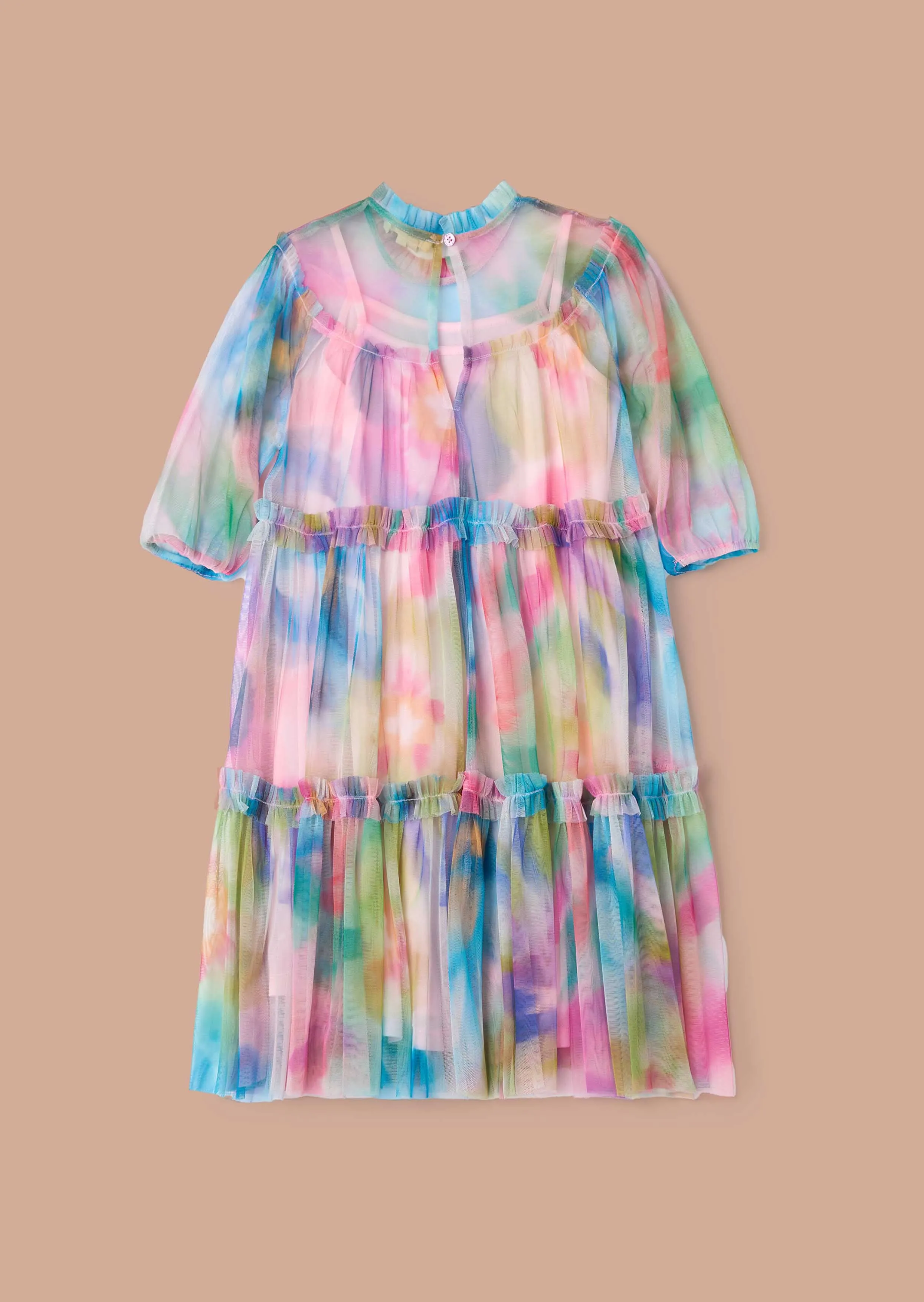Eleanor Multi Printed Swing Mesh Dress