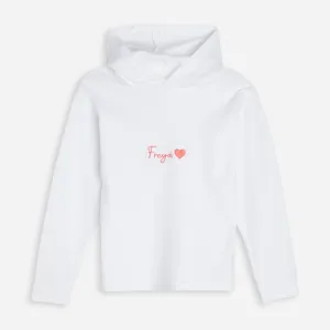 Embroidered Heart Hooded Top