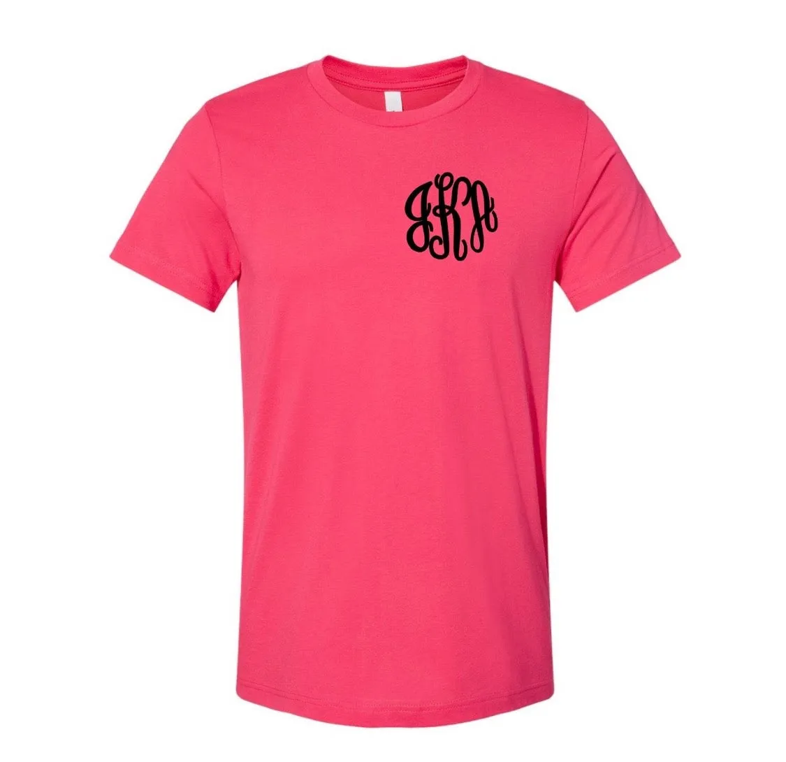 Embroidered Monogram Bella Canvas Tee