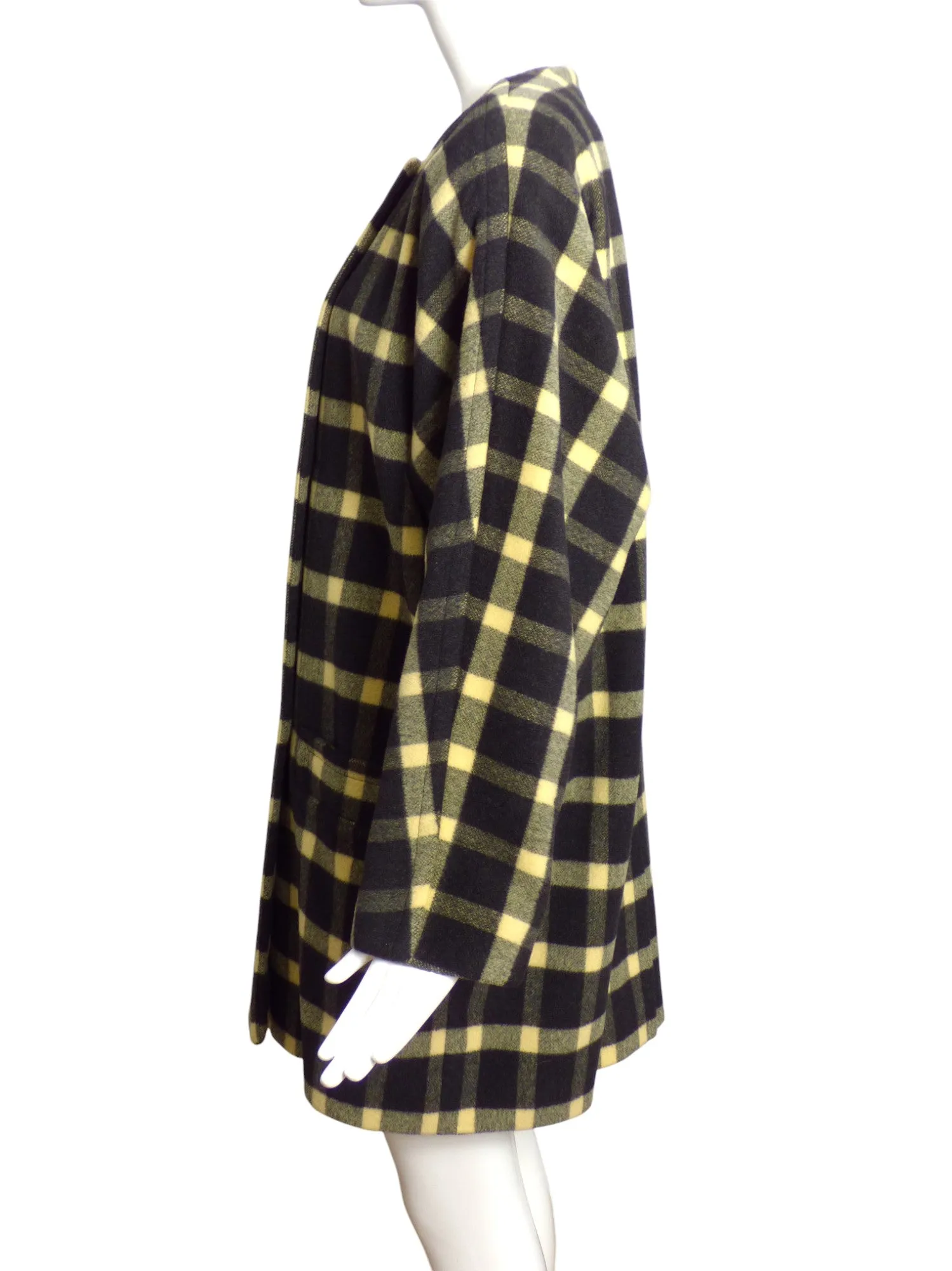 ESCADA- 1980s Plaid Wool Coat, Size 4