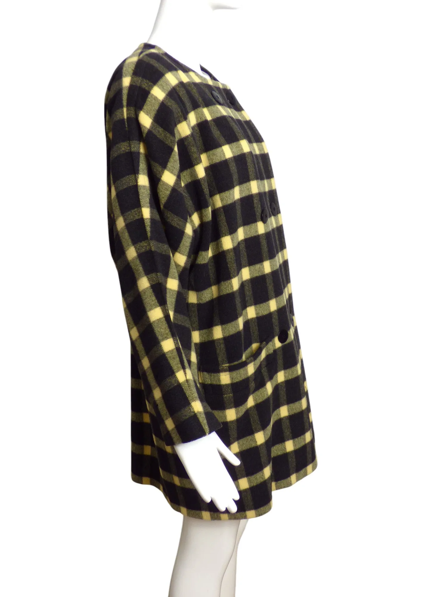 ESCADA- 1980s Plaid Wool Coat, Size 4