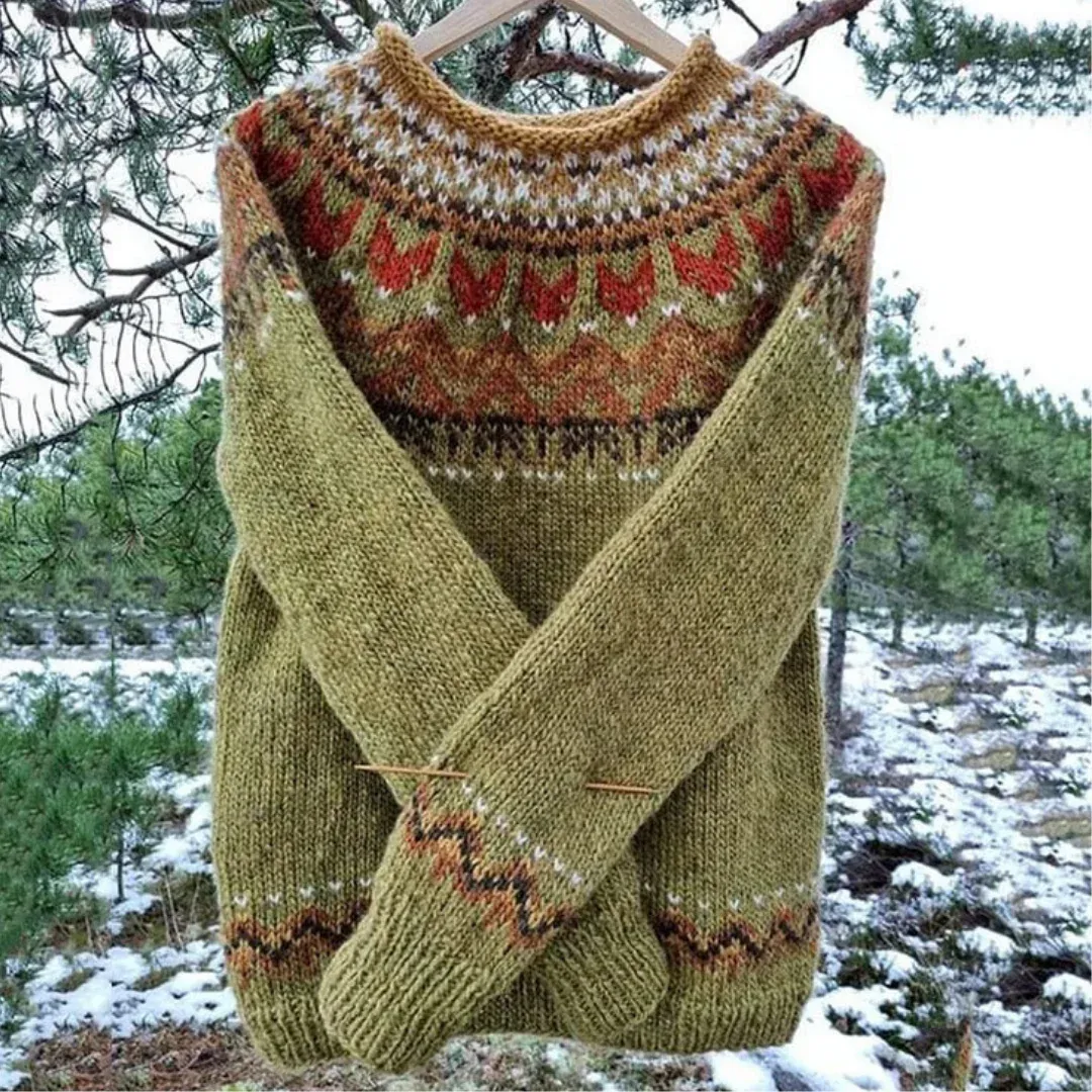 Ever | Vintage Printed Knitted Sweater