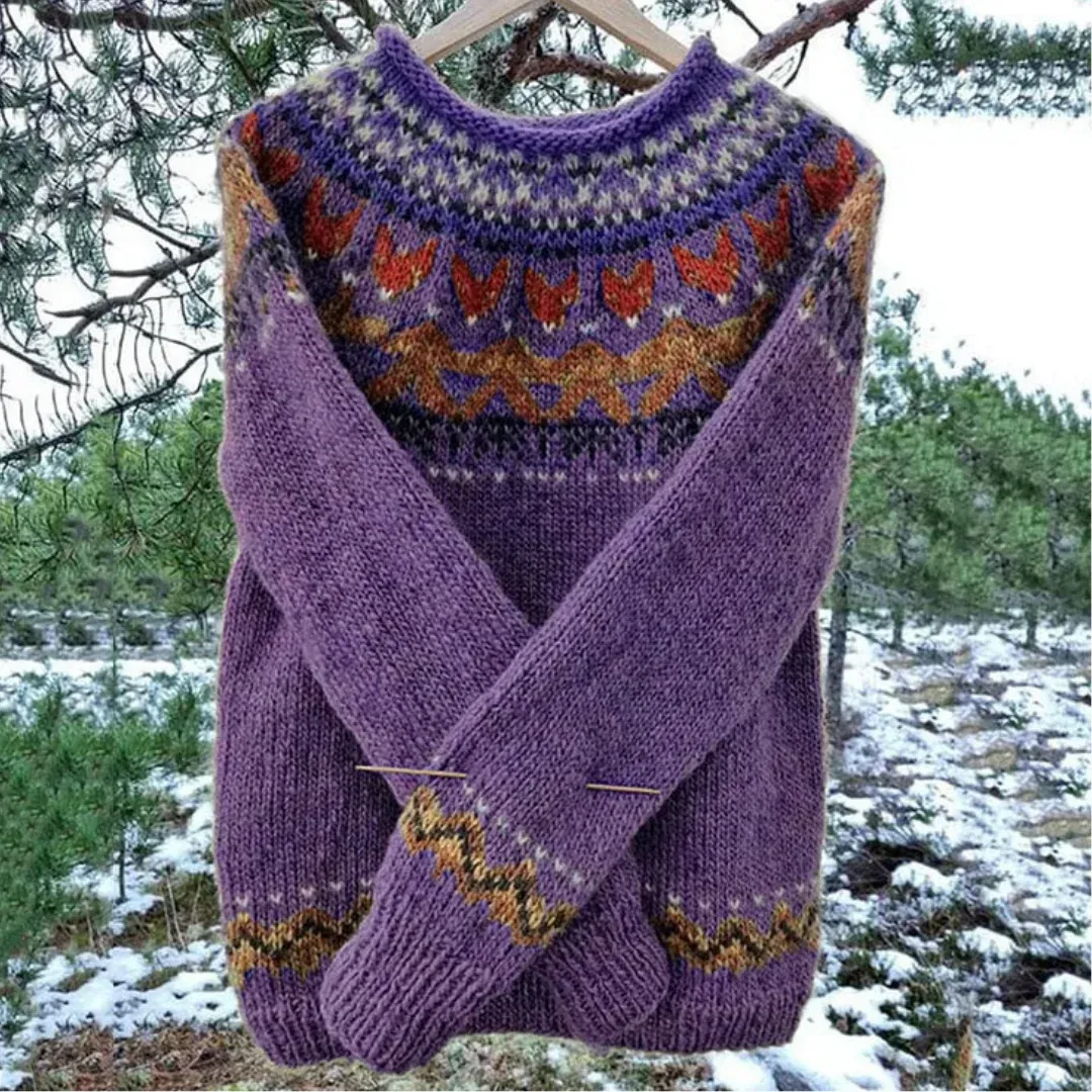 Ever | Vintage Printed Knitted Sweater