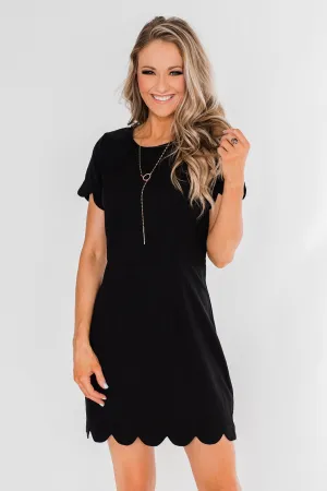 Everywhere With You Fitted Dress- Black