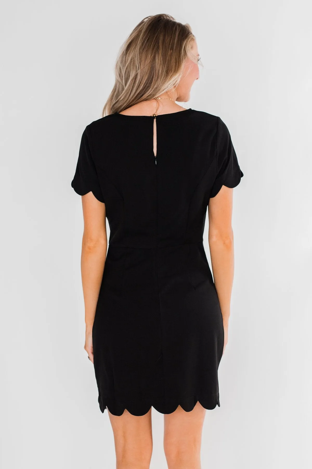 Everywhere With You Fitted Dress- Black