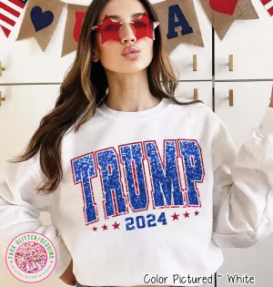 Faux Sequins Trump 2024 Political Tee and Sweatshirt